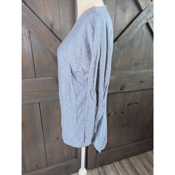 Michael Kors Sweater Women's Small Blue Knit Cotton Blend Hi-Low Tunic Pullover - Picture 2 of 9